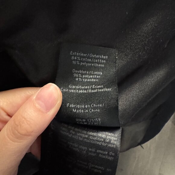 MACKAGE black trench peacoat with bell sleeve leather detail size Medium - Picture 12 of 16